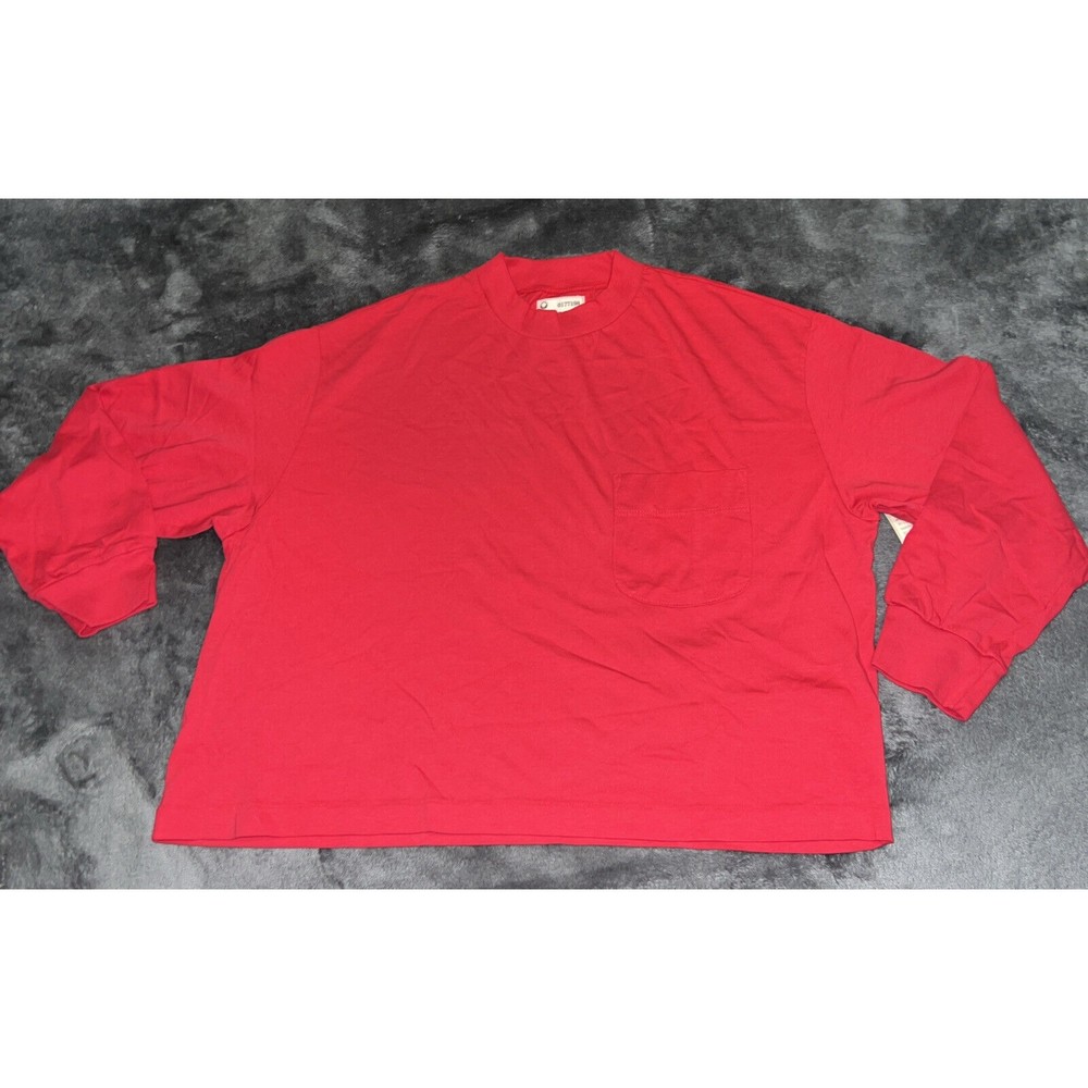 SMALL Fordays womens 90s crop LS holiday RED
